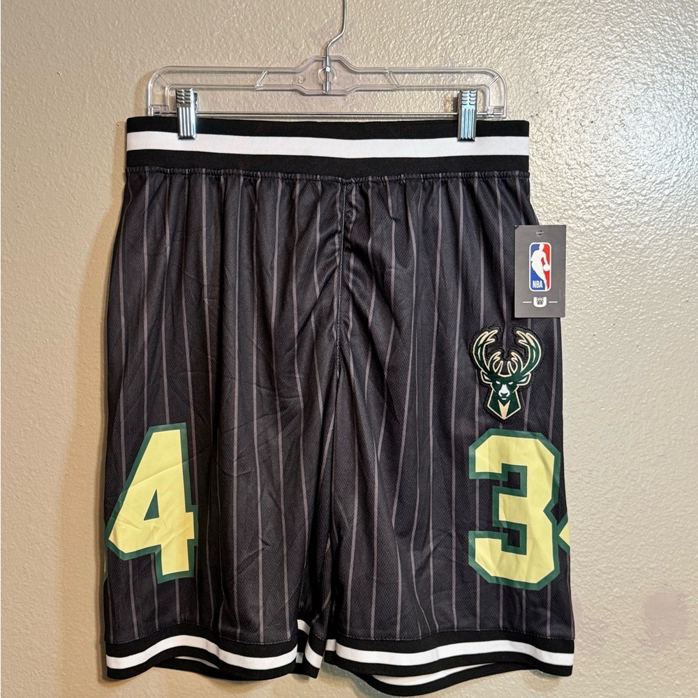 Giannis Milwaukee Bucks NBA Black and Green Athletic Shorts New with Tag